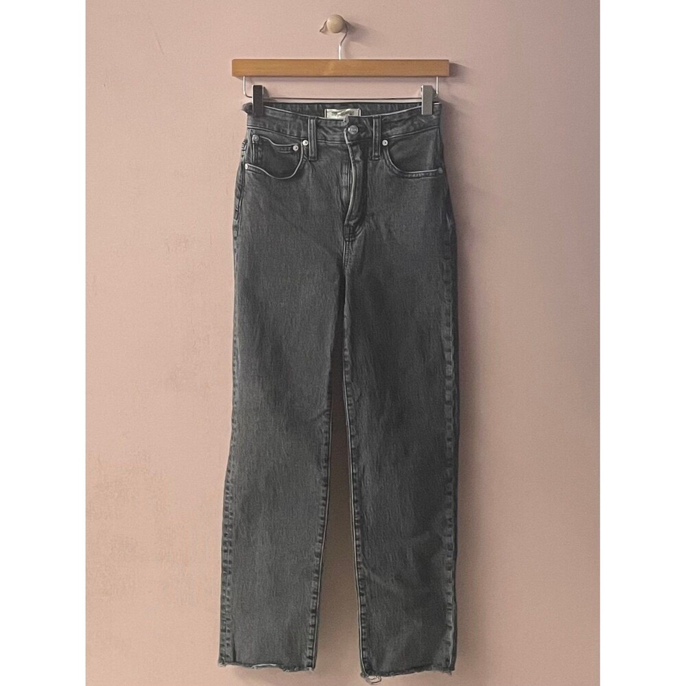 Madewell Black Wash Curvy Perfect Vintage Straight Jean Size 24